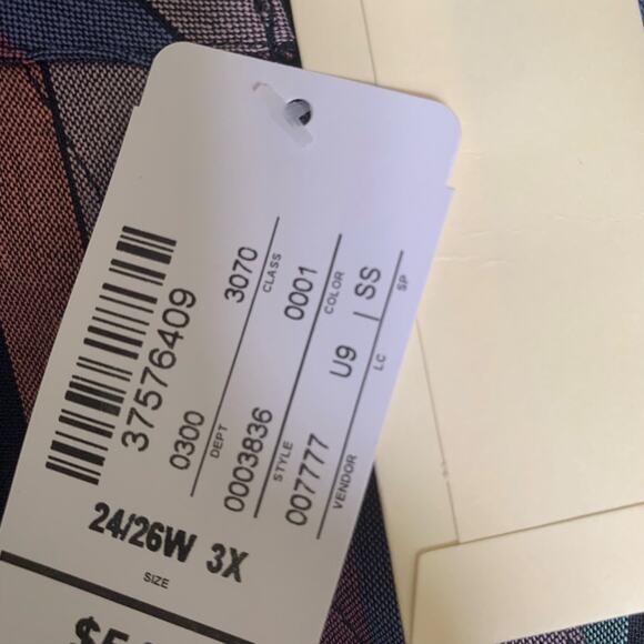 CJ Banks-NWT-Purple Striped Button Down-Size 3X-24/26W - Picture 6 of 6